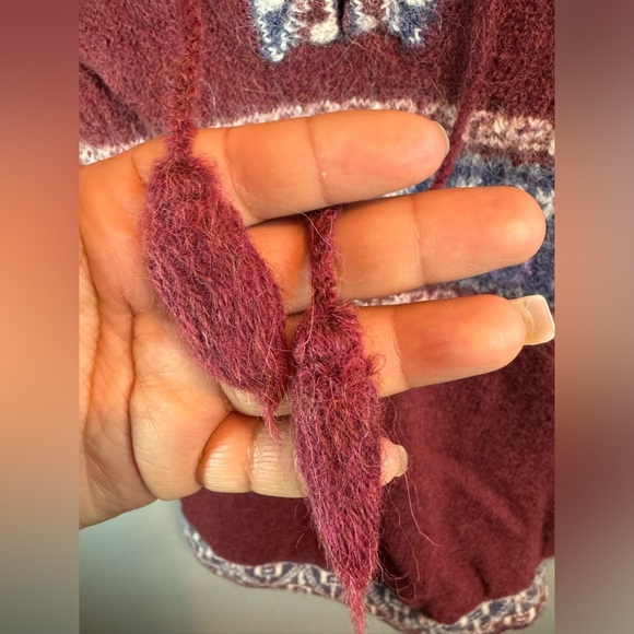 Manos De La Comunidad 100% Baby Alpaca Hoodie Sweater Aztec Size Unknown - Picture 8 of 12